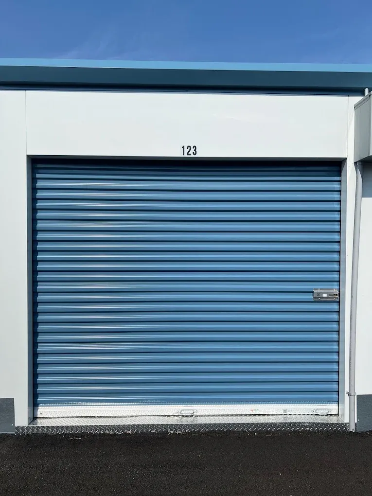 front facing view of single closed storage unit